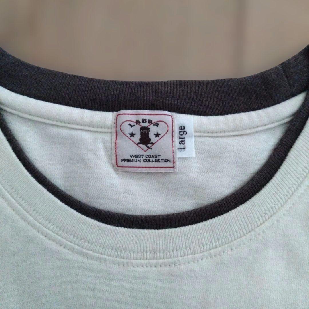 LABRA 半袖Tシャツ BIG APPLE ホワイト　レディース　L　犬　肉球 — image 4