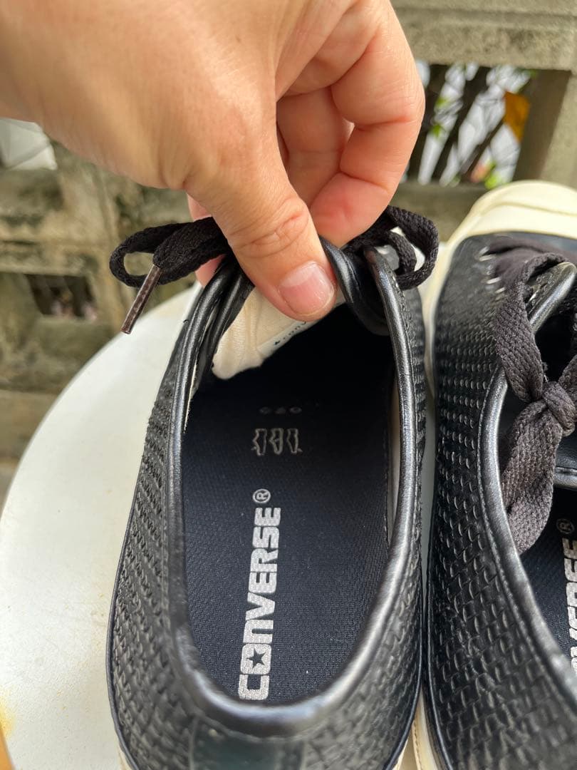 Converse Jack Purcell ブラックレザー編み込み スニーカー — image 4