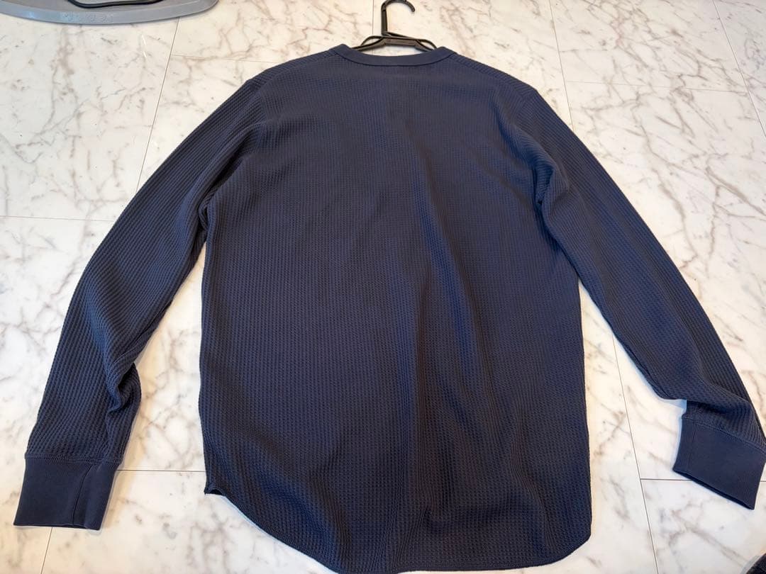UNIQLO ワッフルヘンリーネックT ネイビー 長袖 M — image 3