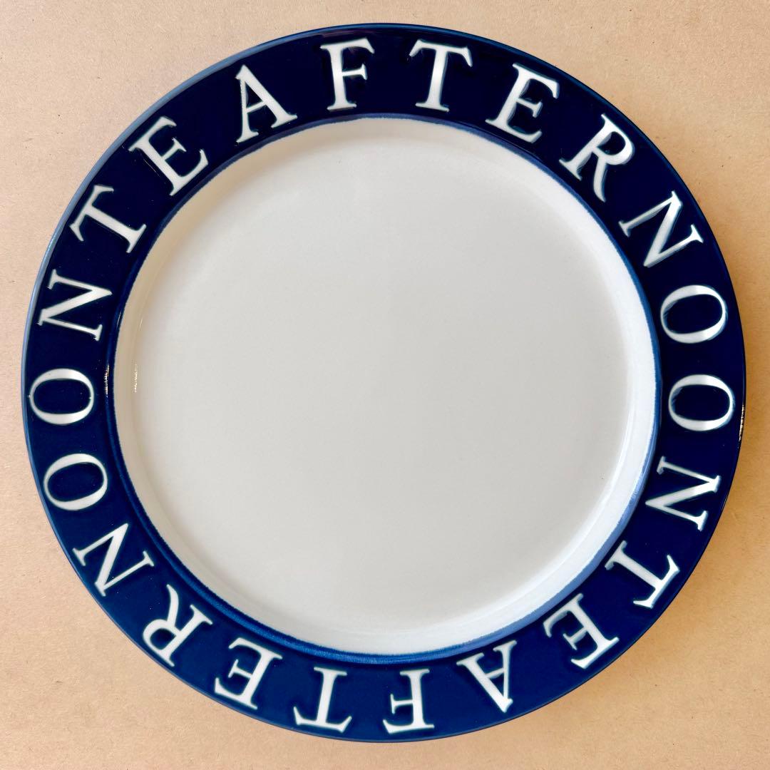 【新品】 Afternoon Tea 大皿 ロゴ プレート 2枚セット ネイビー — image 4
