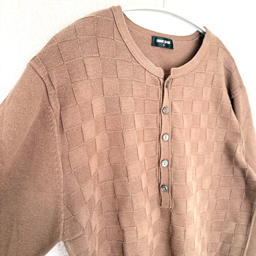 美品✦COMME CA ISM コットンニットセーター L ブラウン — image 2
