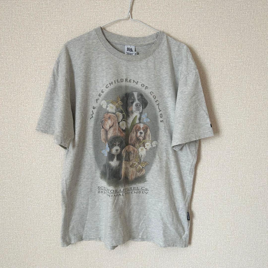 SCULPTOR パピーフレンズ Tシャツ グレー Mサイズ — image 3