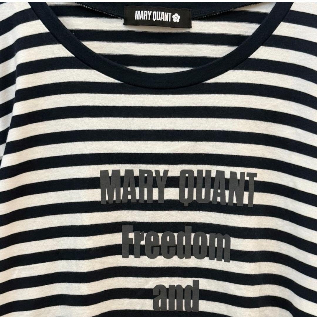 MARY QUANT マリークワント ボーダー 半袖 Tシャツ M ロゴ — image 2