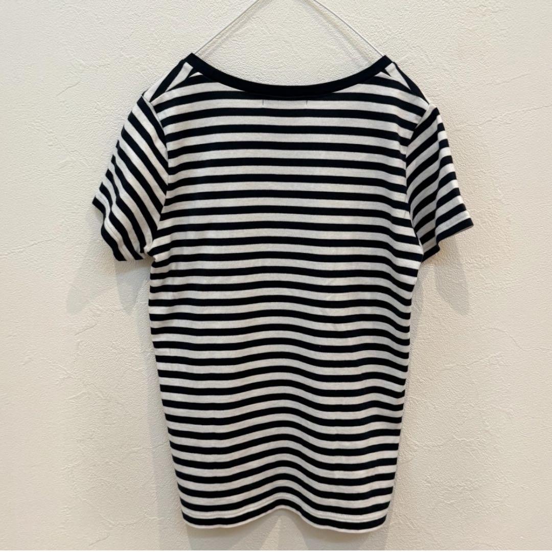 MARY QUANT マリークワント ボーダー 半袖 Tシャツ M ロゴ — image 3