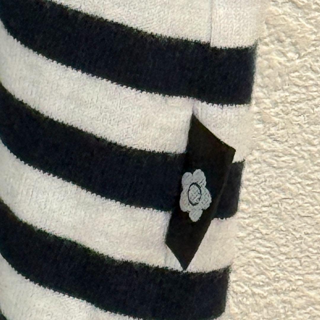 MARY QUANT マリークワント ボーダー 半袖 Tシャツ M ロゴ — image 4