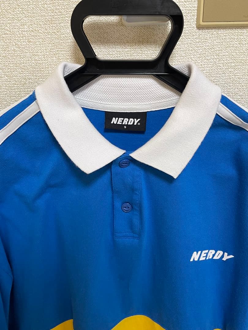 NERDY ポロシャツ ブルー イエロー 長袖　メンズ — image 3