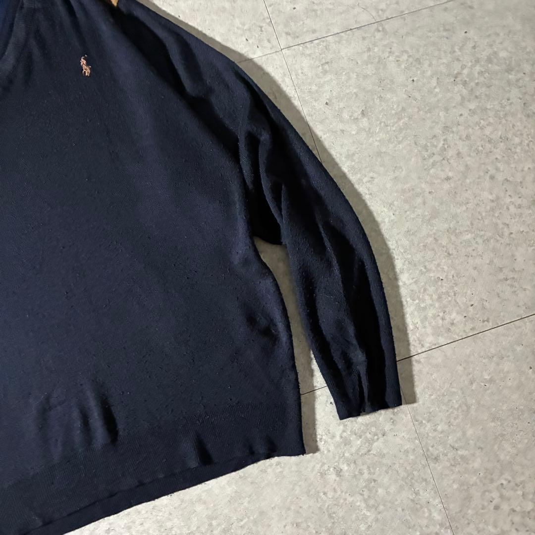 POLO Ralph laurenコットンVネックニットエルボーパッチスウェード — image 4