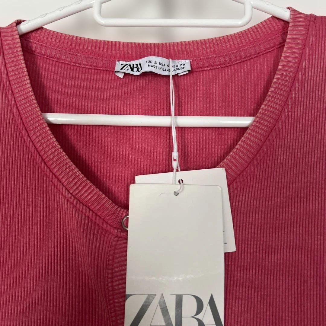ZARA ノースリーブ リブワンピース ピンク S 最終値下げ — image 2