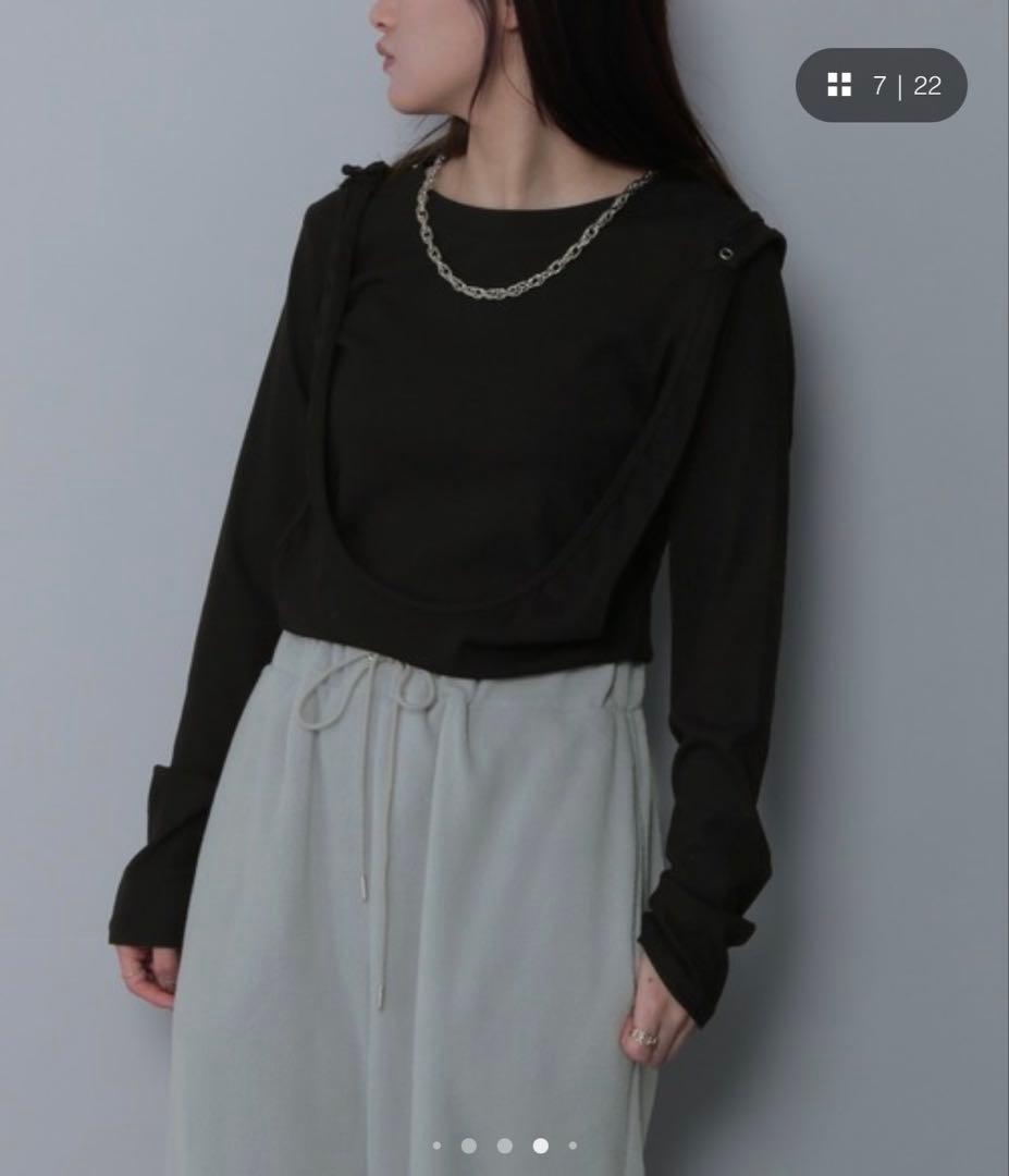 【1度のみ着用 FOREVER21】2way ガーターベルトカットソー ブラック — image 3