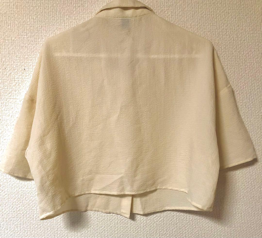 Comfortcana 半袖 クロップドブラウス アイボリー Sサイズ — image 2