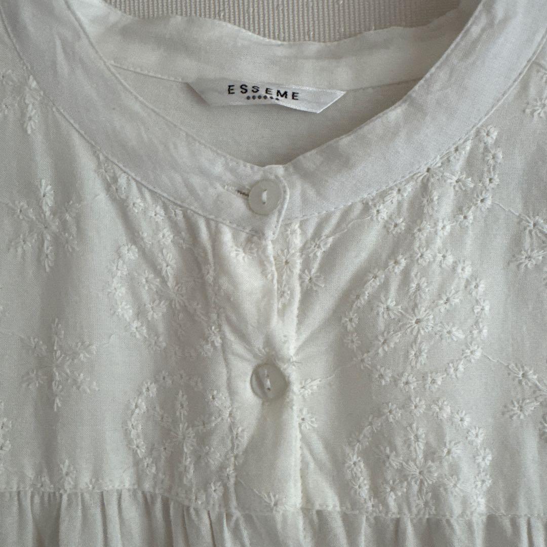 ESSEME 刺繍入りロングシャツワンピース ホワイト　Lサイズ — image 2