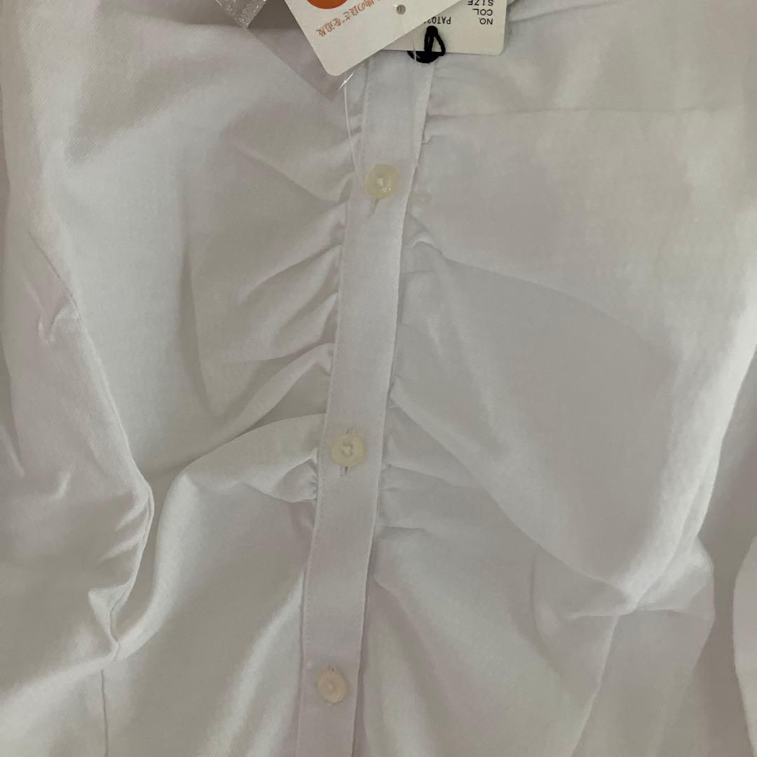 《新品》m.f editorial タカキュー　胸元シャーリングブラウス　S — image 5