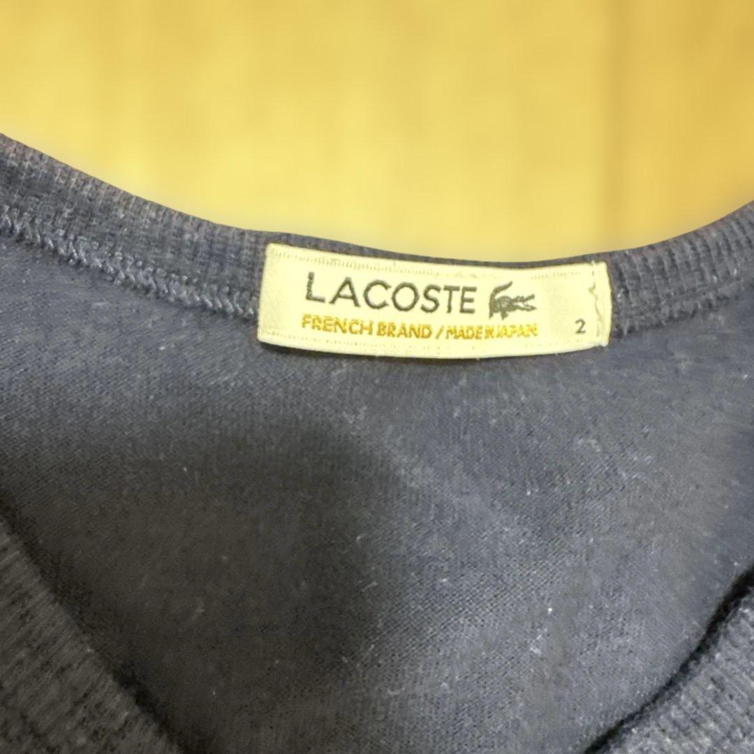 LACOSTE Vネック Tシャツ ネイビー — image 3