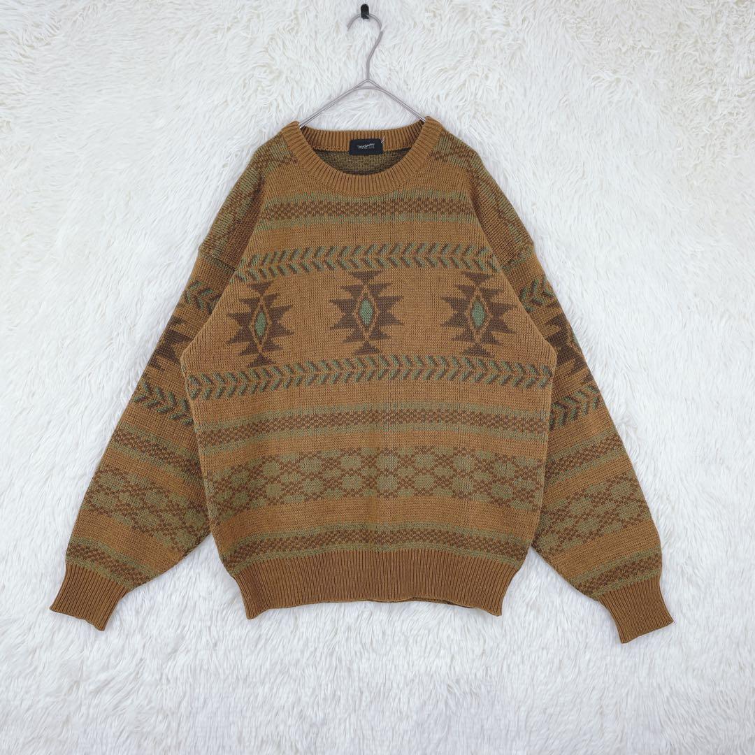 【WALDI】メンズ 長袖 ニット レトロ 日本製 F ブラウン系 — image 2