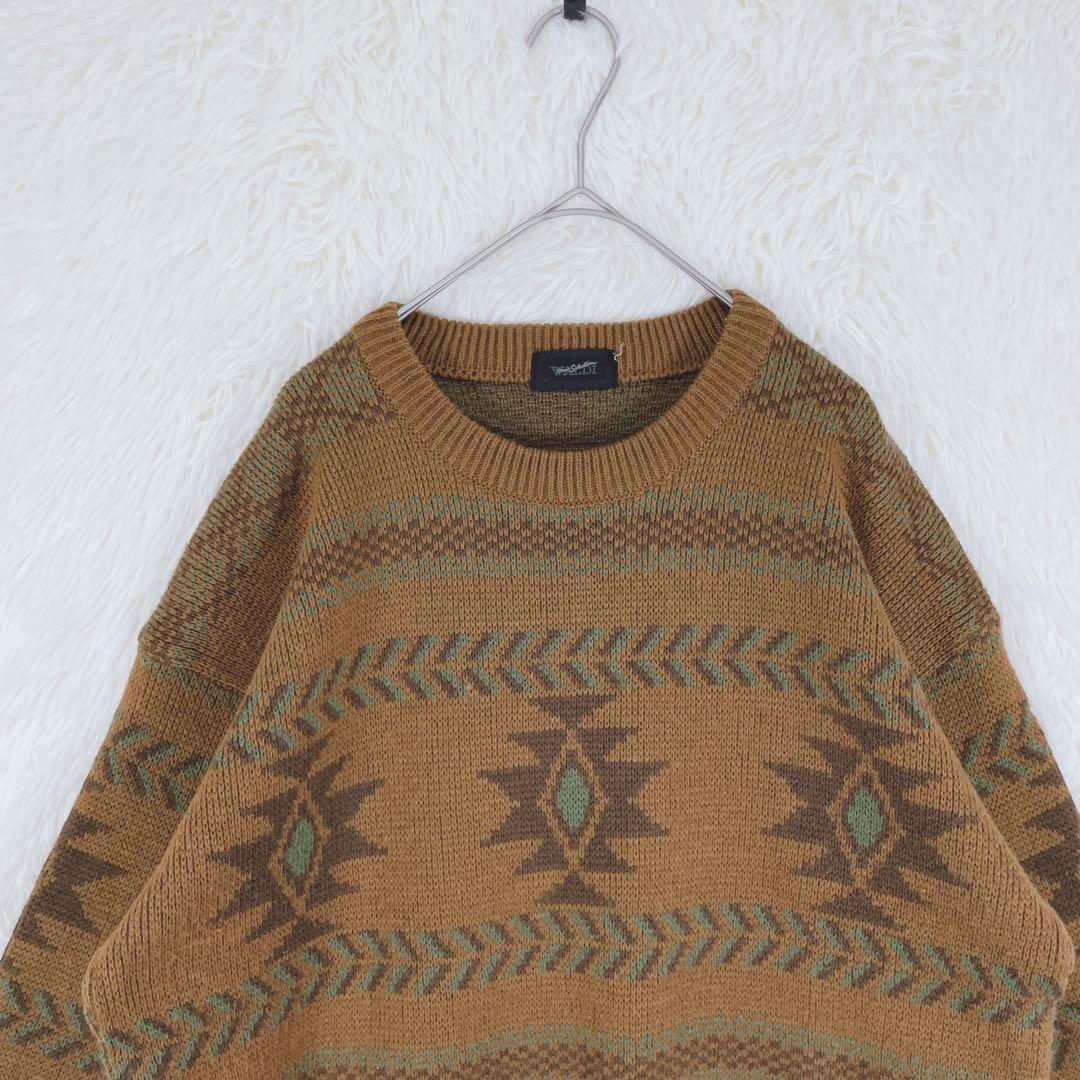 【WALDI】メンズ 長袖 ニット レトロ 日本製 F ブラウン系 — image 3