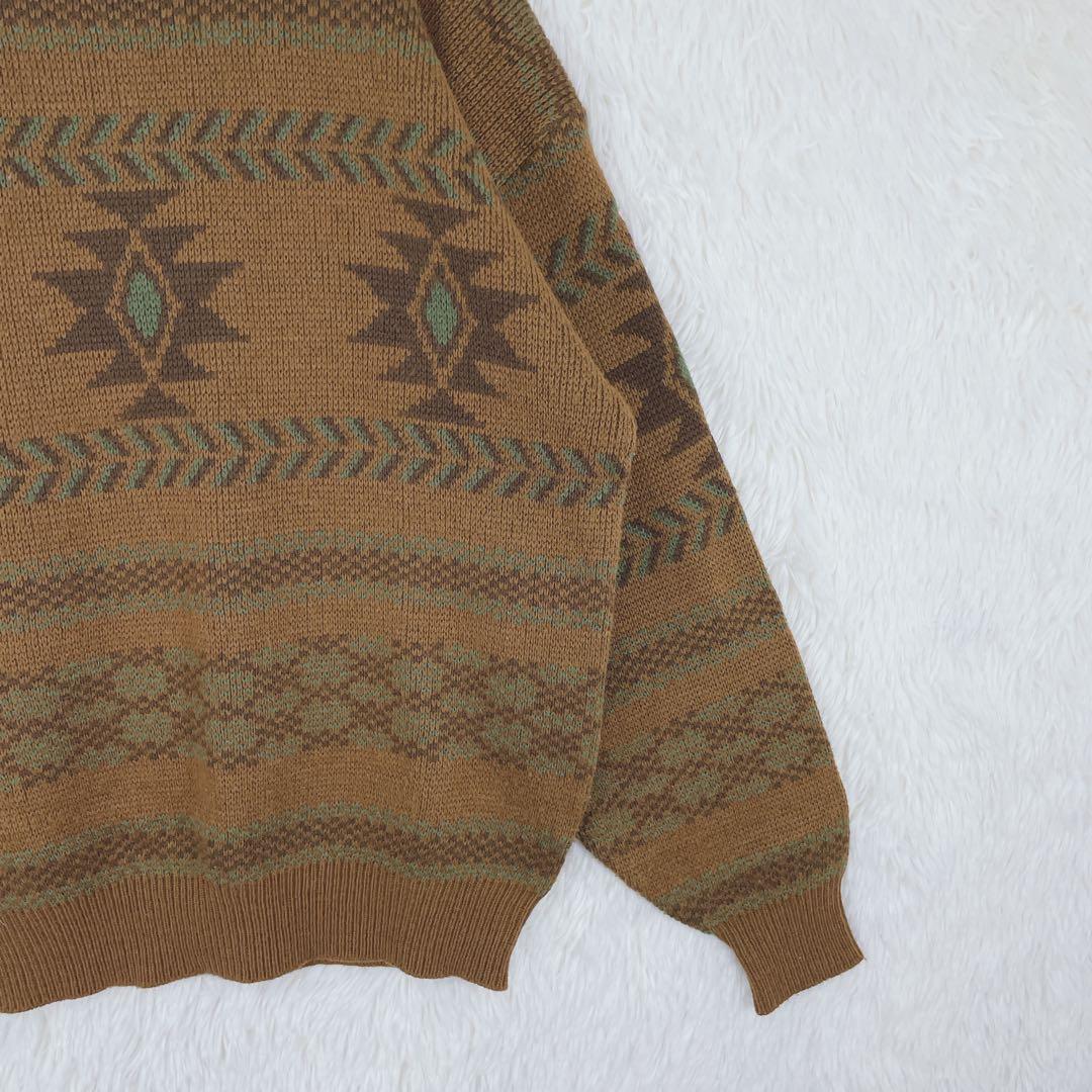 【WALDI】メンズ 長袖 ニット レトロ 日本製 F ブラウン系 — image 5