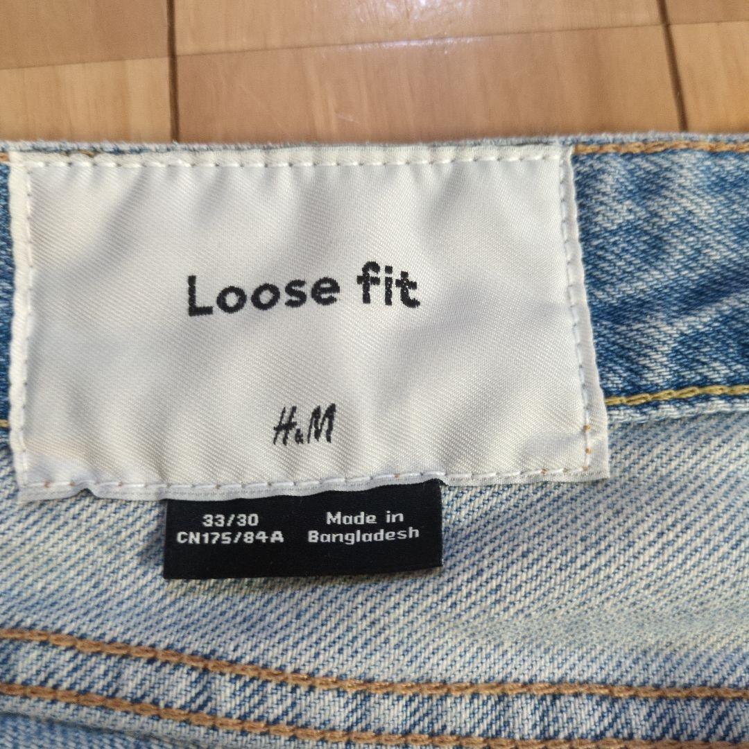 H&M Loose fit デニムパンツ 33/30 ライトブルー — image 4