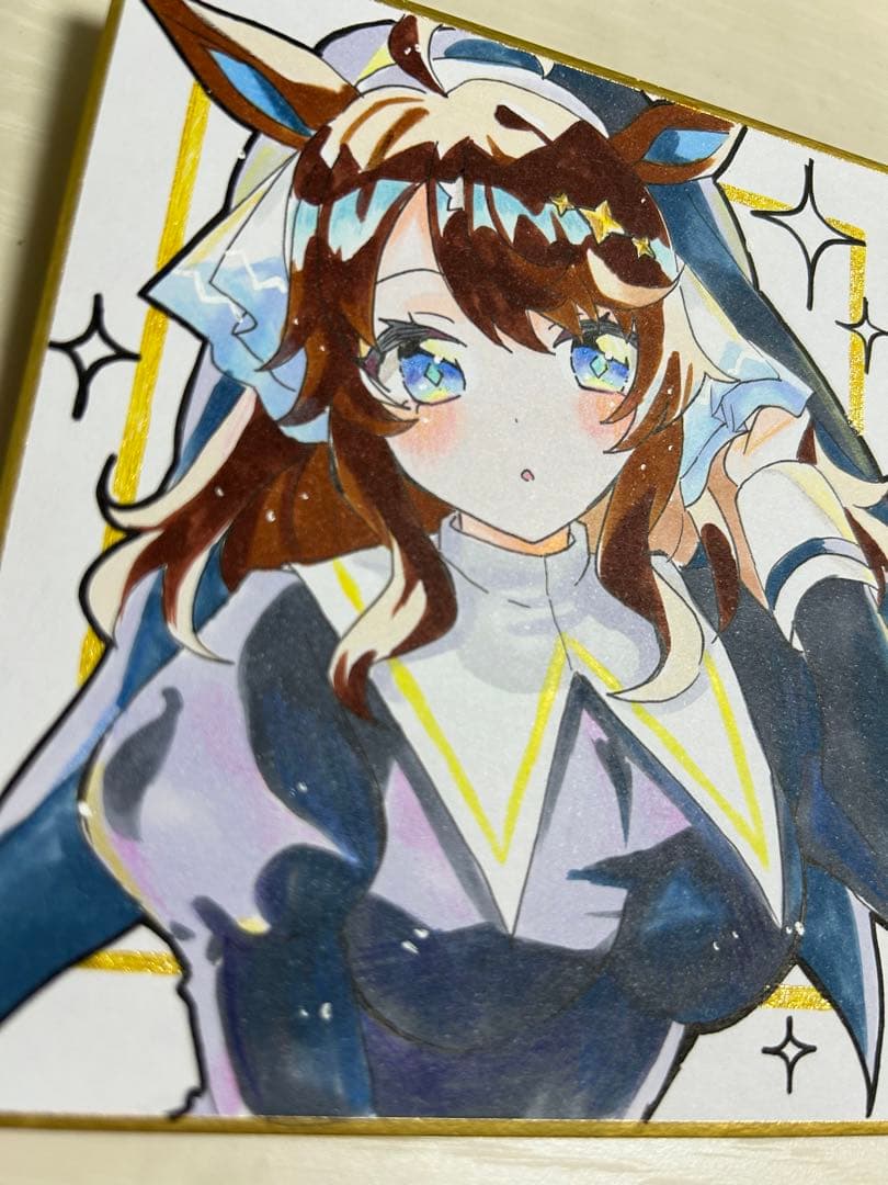 【ウマ娘】デアリングタクト 【色紙】ファンアート アナログイラスト — image 3
