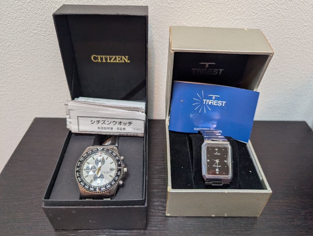CITIZEN クロノグラフ TNREST 腕時計 2点セット — image 2