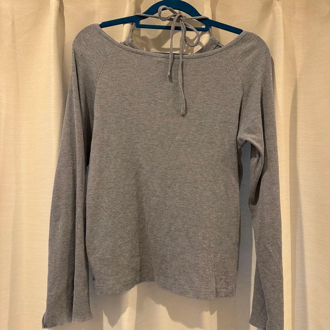 ehka sopo 長袖 リブカットソー グレー フリーサイズ — image 5