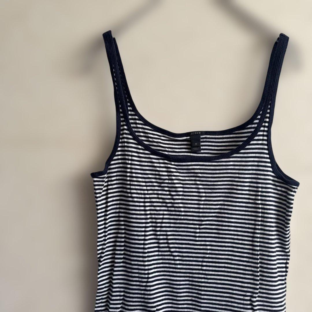 J.Crew ボーダー キャミソール M ネイビー ホワイト ブラック コットン — image 3