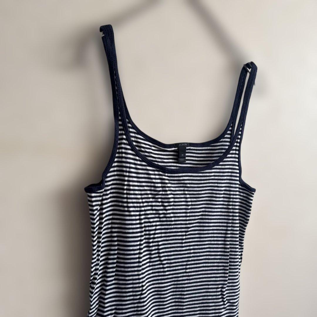 J.Crew ボーダー キャミソール M ネイビー ホワイト ブラック コットン — image 4