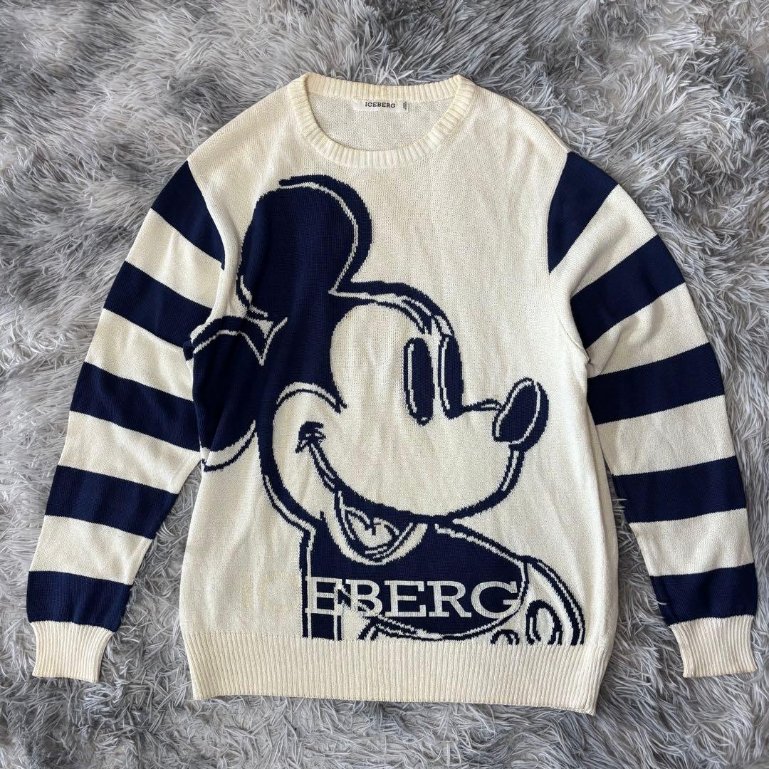 ICEBERG ミッキー 長袖ニット セーター ボーダー ディズニー イタリア製 — image 2