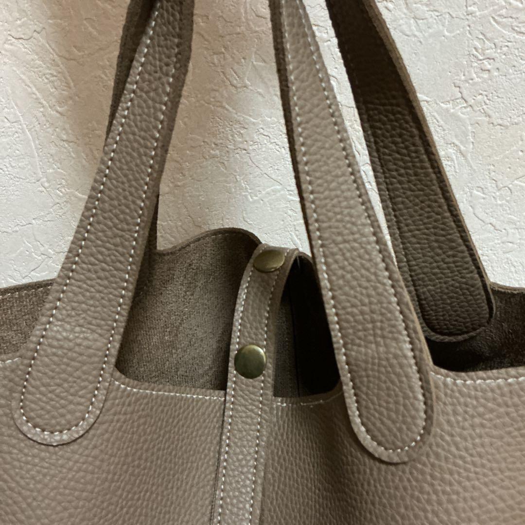 グレージュ バケットバッグ ハンドバッグ — image 4