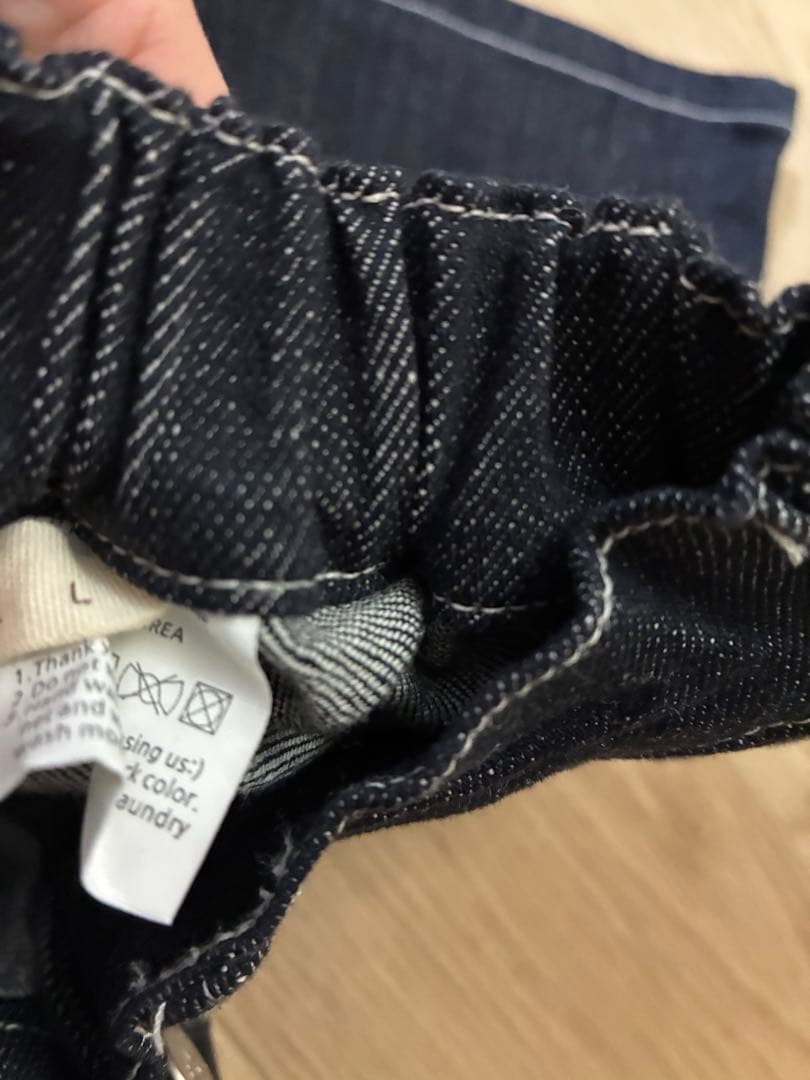 kokokids stitch denim half pants — image 4