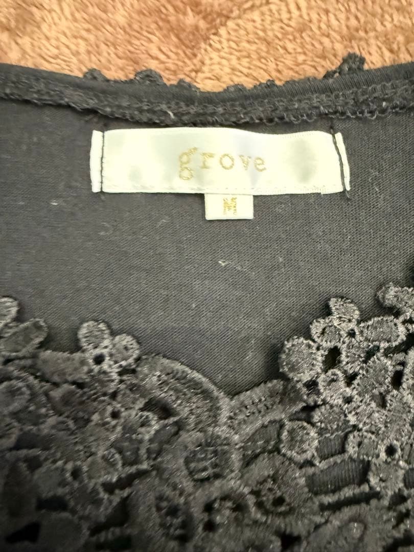 grove 長袖カットソー ブラック レース襟 — image 2