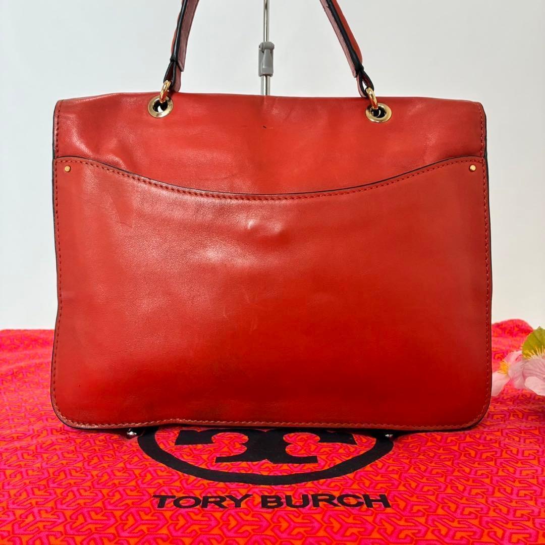 【美品】トリーバーチ 2way ショルダーバッグ 鏡付き レザー 肩掛け 赤 — image 4