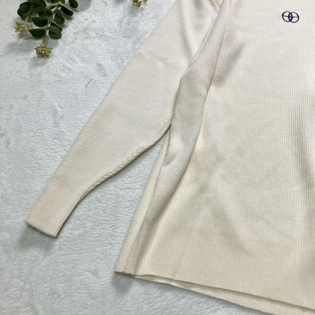 PIA SPORTS タートルネックニットセーター　オフホワイト　ウール　ＸＬ — image 2