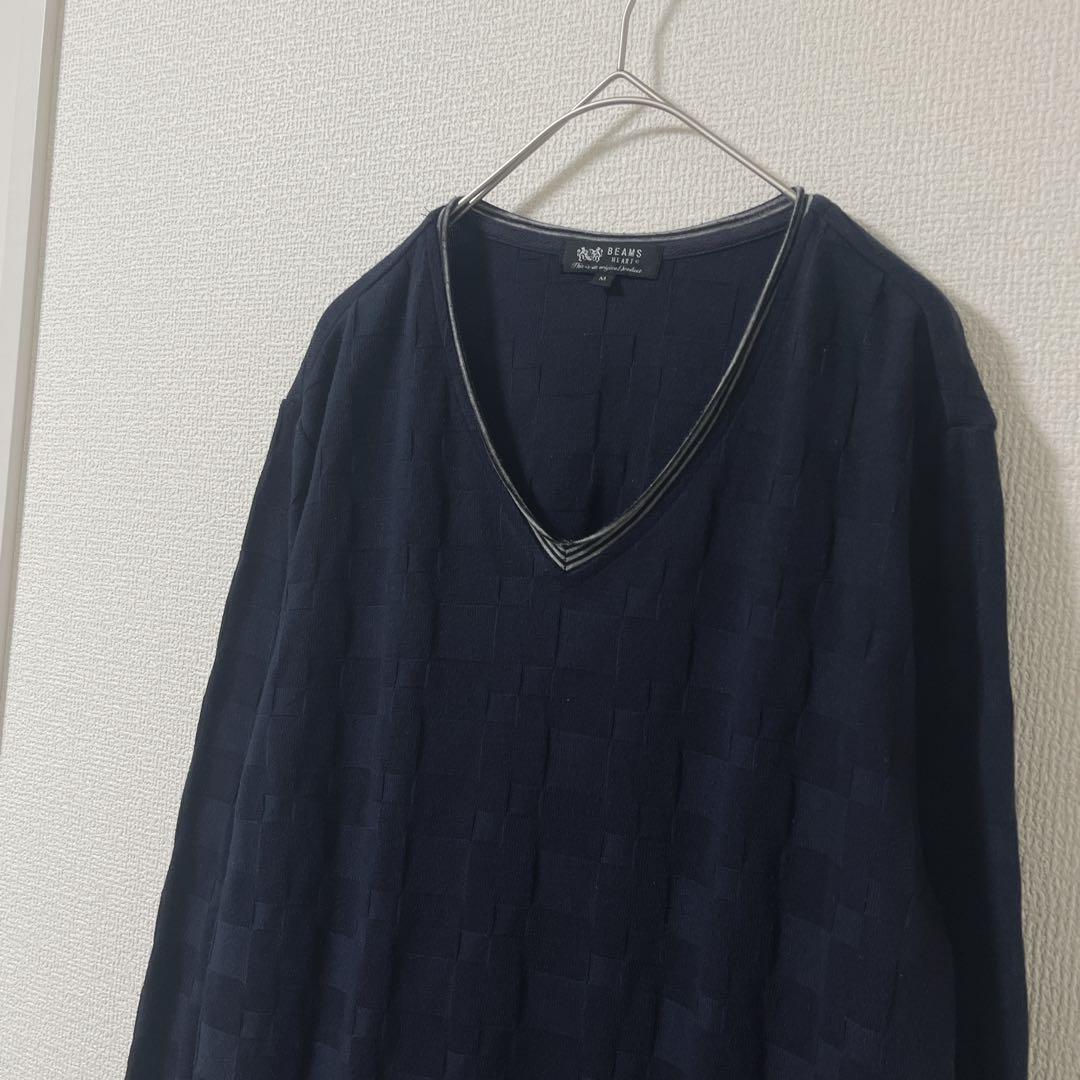 ビームス　ハート Vネック ニットセーター　シンプル　トップス — image 3