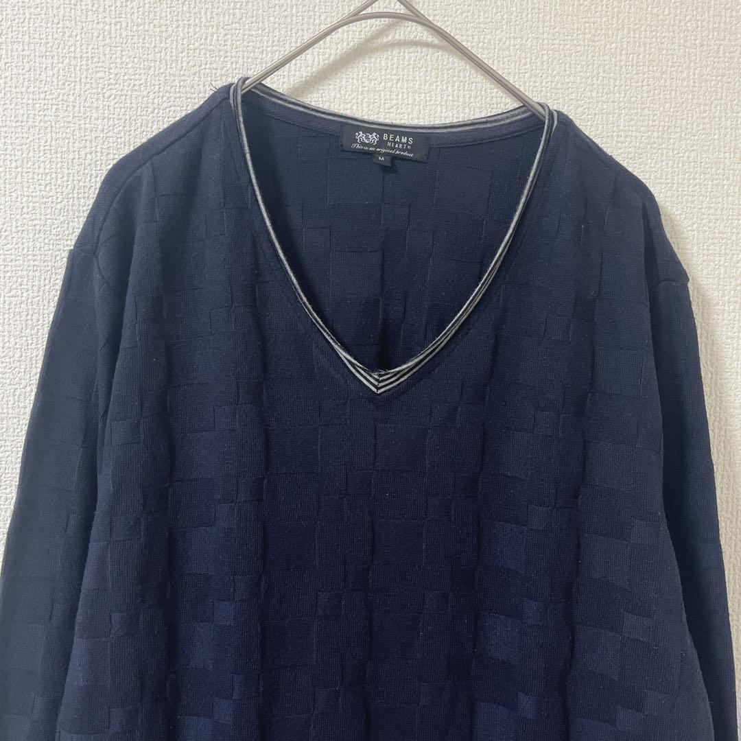 ビームス　ハート Vネック ニットセーター　シンプル　トップス — image 4