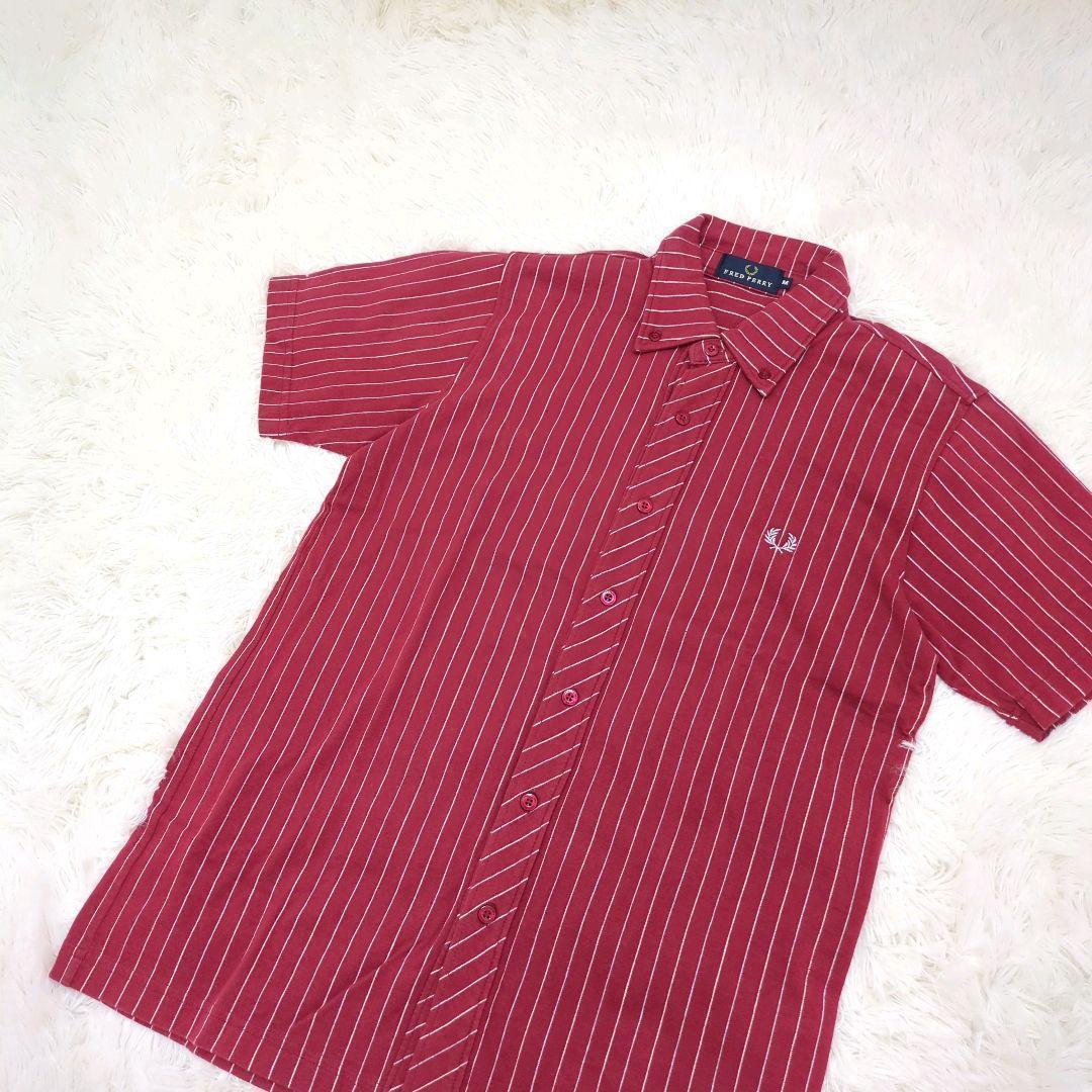 FRED PERRY 半袖シャツ ボタンダウン M 替ボタン付　ストライプ — image 2