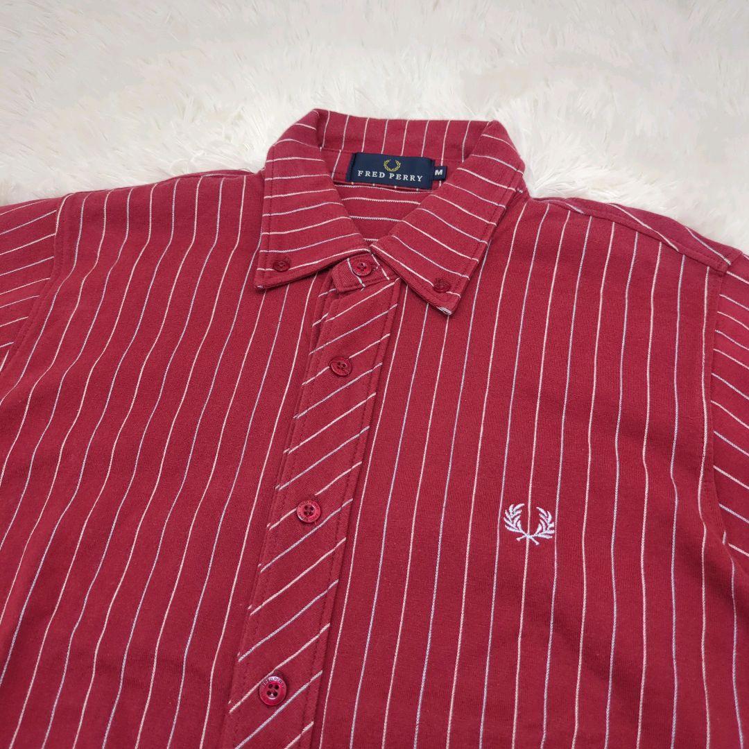 FRED PERRY 半袖シャツ ボタンダウン M 替ボタン付　ストライプ — image 3