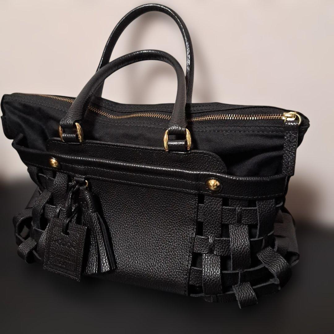 PotioR ハンドバッグ ブラック レザー メッシュ — image 3