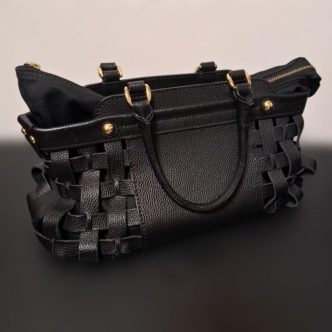 PotioR ハンドバッグ ブラック レザー メッシュ — image 5