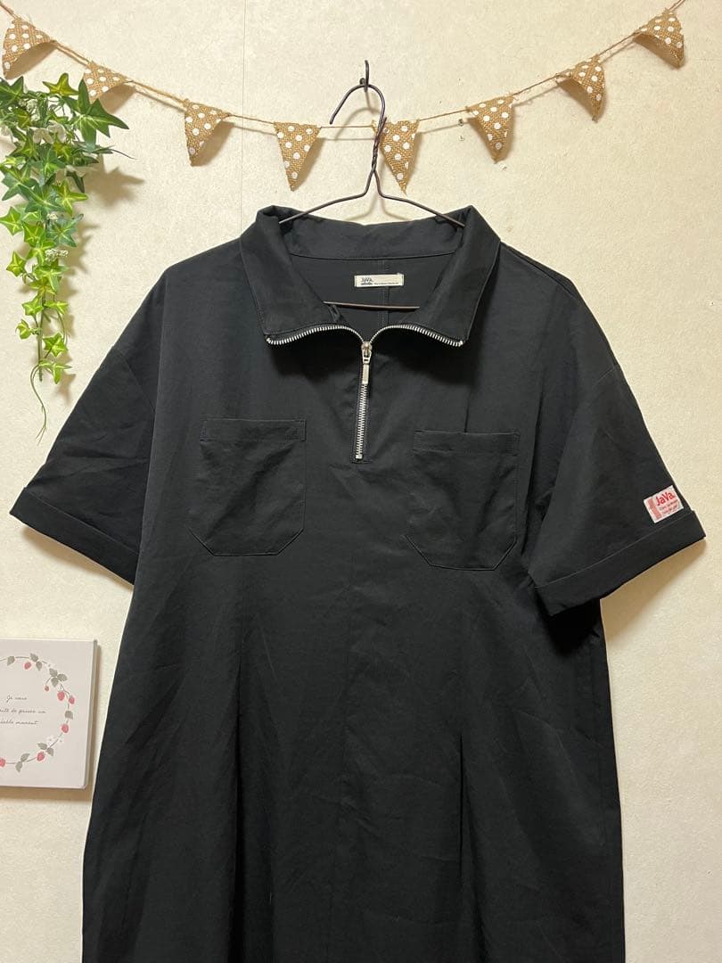 最終値下げ ジャバ Java 半袖 ハーフジップ ワンピース ブラック M — image 2
