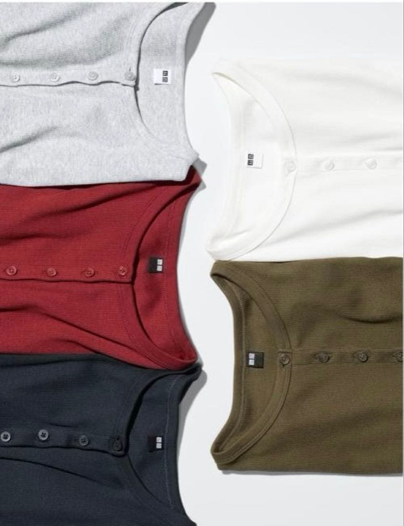 UNIQLO リブヘンリーネックT 長袖 ホワイト Mサイズ — image 2