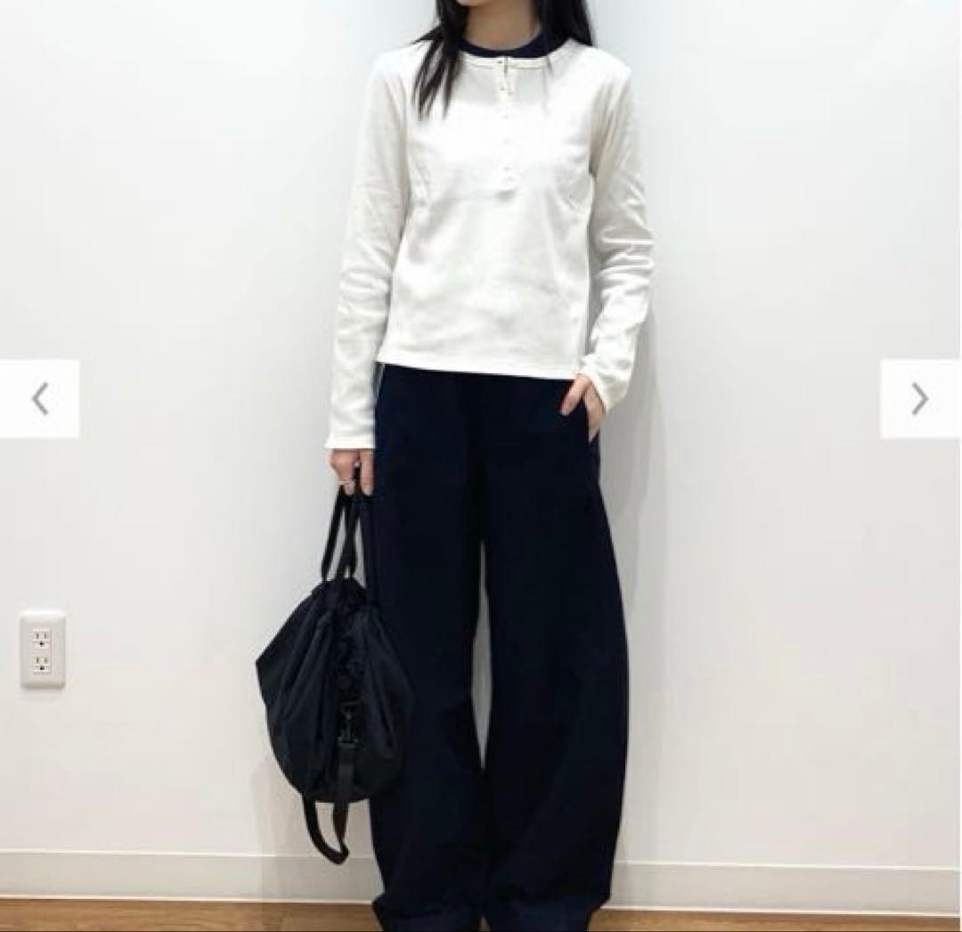 UNIQLO リブヘンリーネックT 長袖 ホワイト Mサイズ — image 3