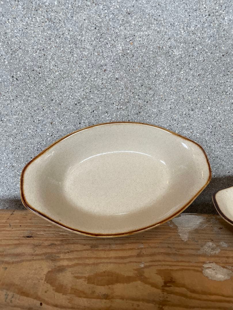ストーンウェア　HOYA製 カレー皿 ２枚　昭和レトロ グラタン皿 — image 4
