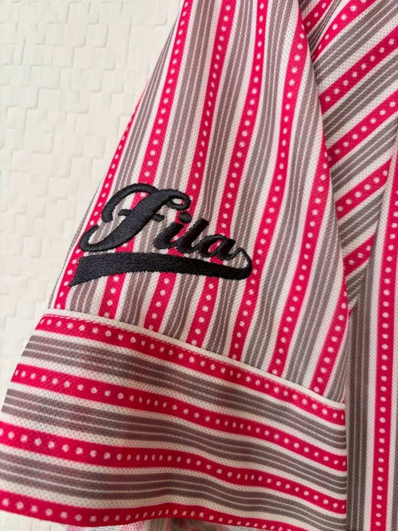 【美品】FILA GOLF ストライプ シャツワンピース LL ゴルフ — image 3
