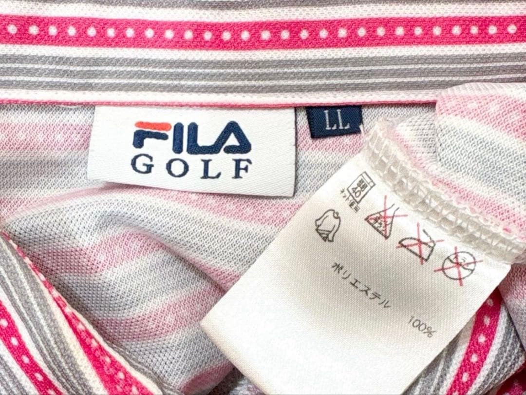 【美品】FILA GOLF ストライプ シャツワンピース LL ゴルフ — image 5