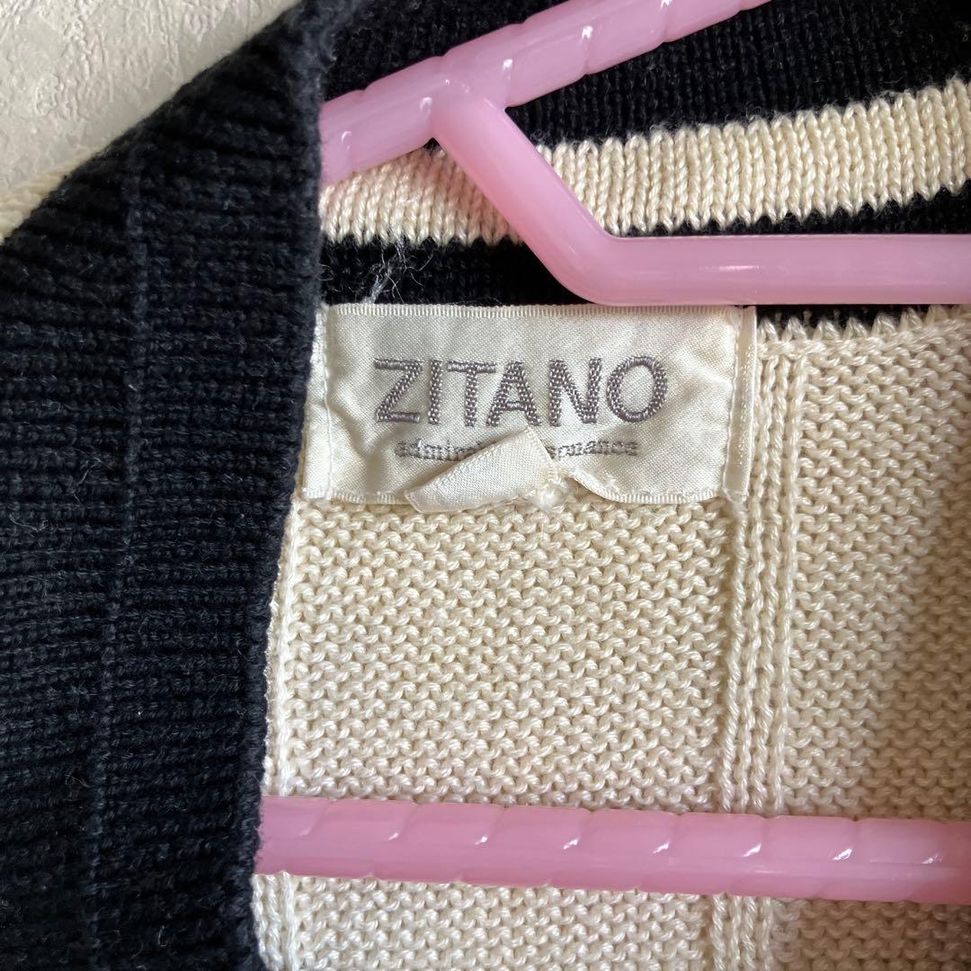 ZITANO Vネック チルデンニット サマーセーター　 1980年代レトロ — image 3