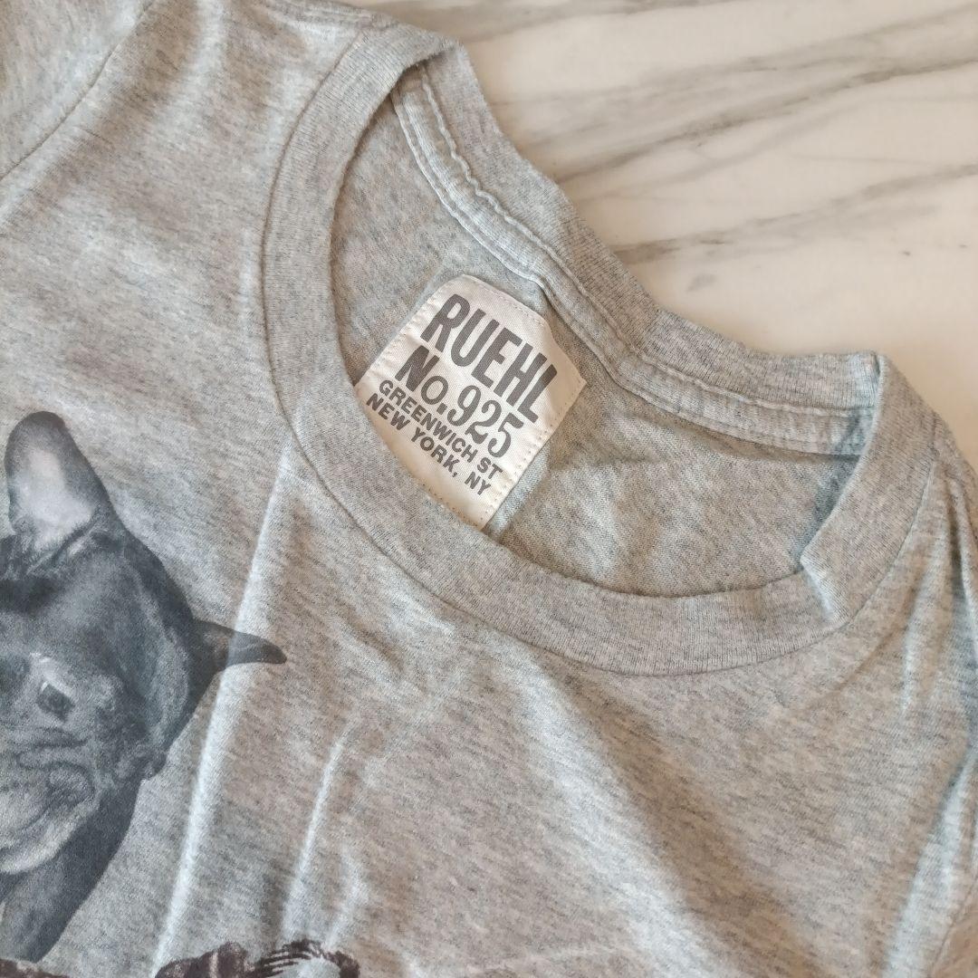 h178　RUEHL No.925 半袖プリントTシャツ グレー 犬デザイン — image 3