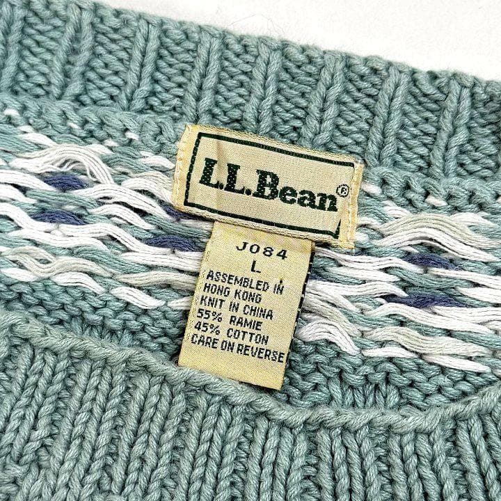 L.L.Bean 総柄 ノルディック コットンニット L ゆるだぼ ビンテージ — image 4