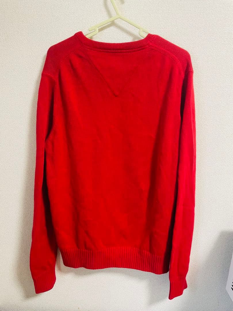 TOMMY HILFIGER Vネック ニット レッド — image 2