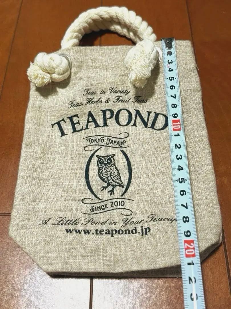 週末限定　TEAPOND トートバッグ フクロウ ロゴ 麻素材　ティーポンド — image 2