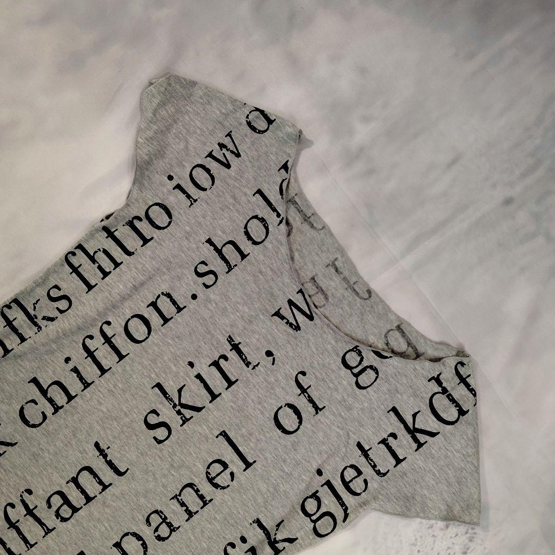 【専用】y2k グランジ 英字 ロゴ 切りっぱなしTシャツ チュニック ロング丈 — image 2
